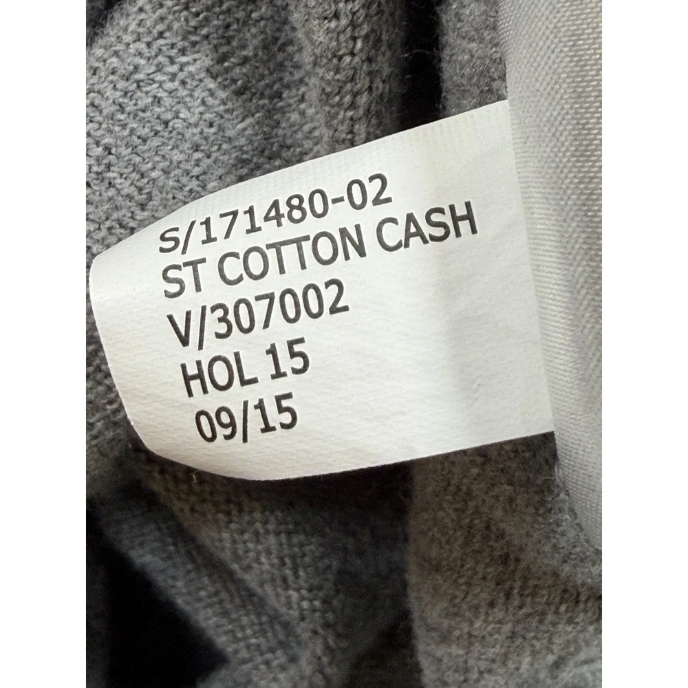 Banana Republic Cotton Cashmere 1/4 Zip Sweater Gray Mens Large Pullover